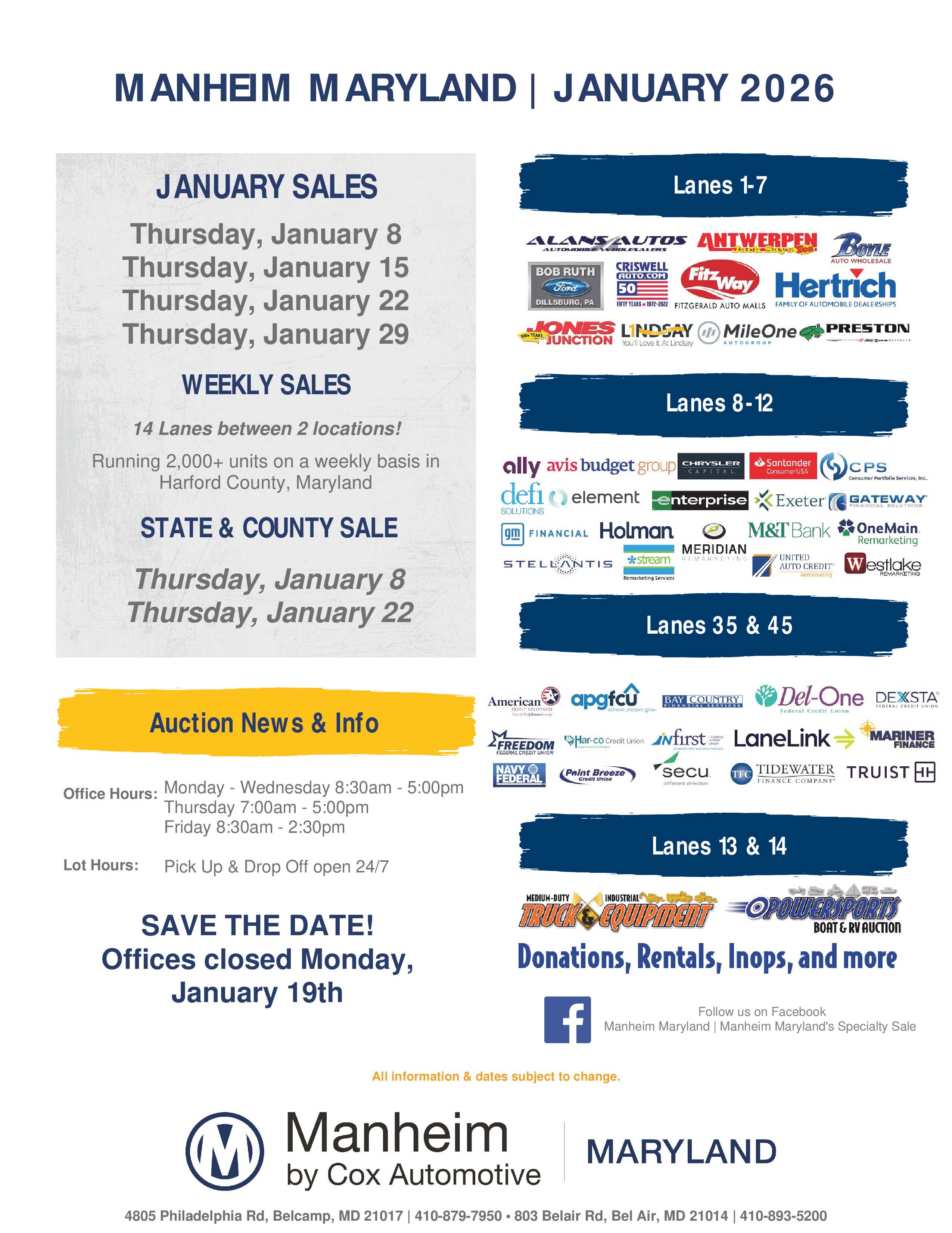 Clayton Station Auto Auction Calendar & Events